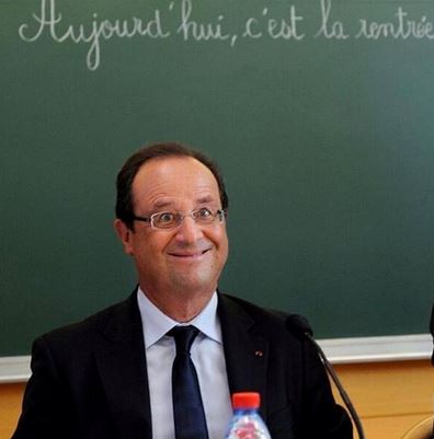 François Hollande Photo prise le mardi 3 septembre lors de la visite d’une école par le Président Hollande.